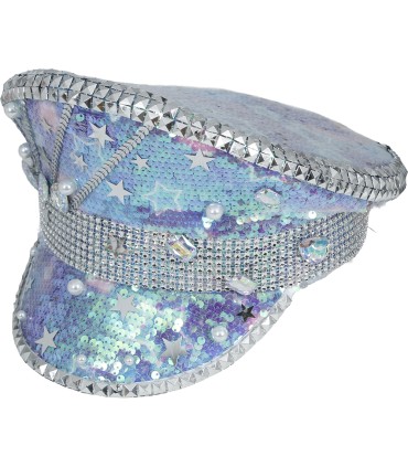 GORRA POLICIA AZUL CON PERLAS